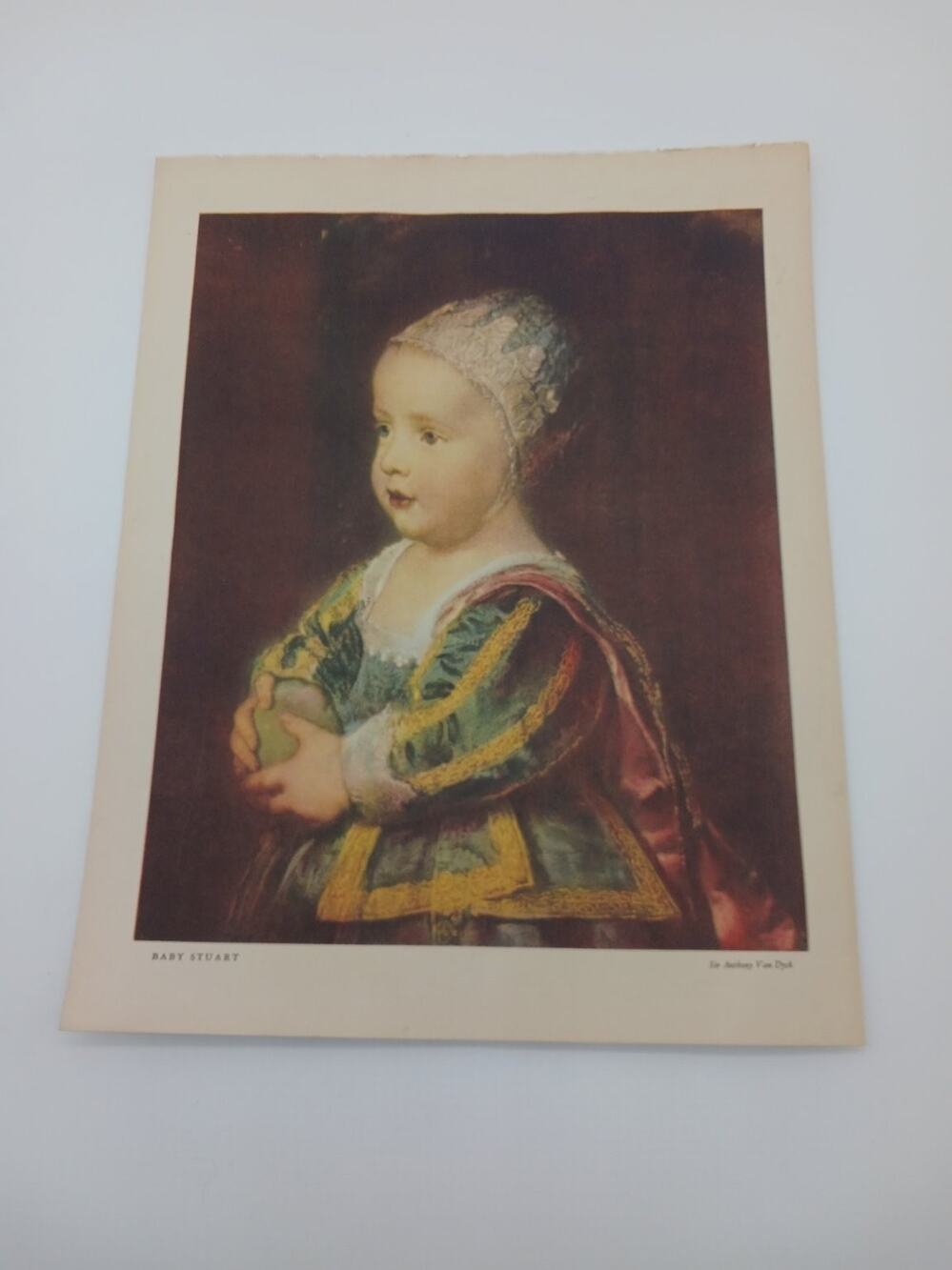 1934 Sir Anthony Van Dyck Baby Stuart Lithograph Print Unframed Book Plate